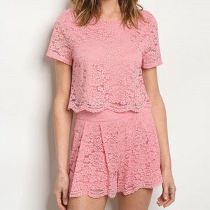 Dusty Rose Lace Short Set  *ALL ITEMS ARE NEW, FROM MY CLOSED BOUTIQUE* #8605